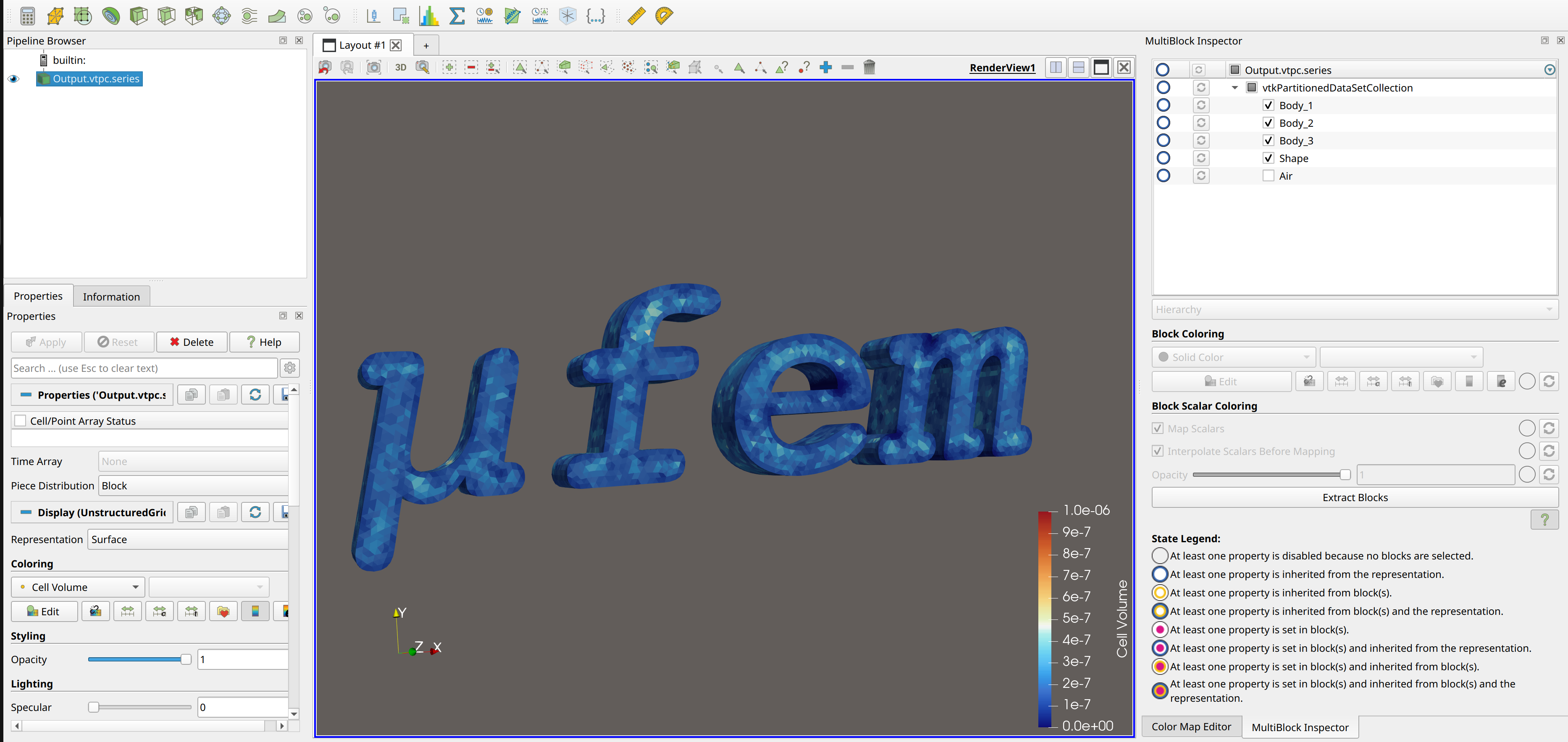 ParaView Cell Volume